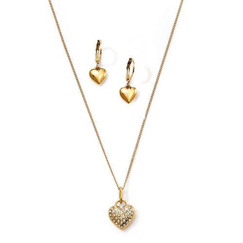 Estuche Collar + Aretes Love Again Gold