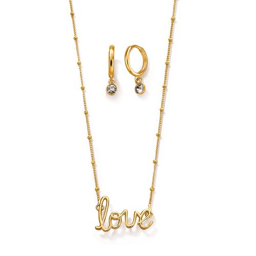 Estuche Collar + Aretes Hey Love