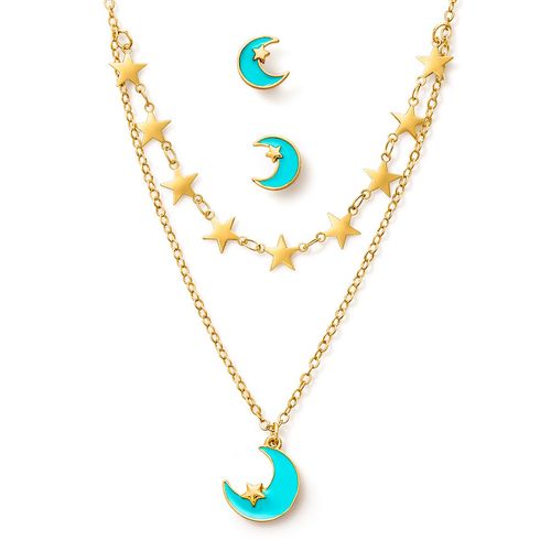 Estuche Collar + Aretes Moon Girls